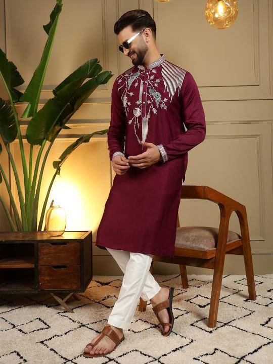 Mens Kurta Pyjama D 123 Viscose Silk Mens fashion in Mumbai